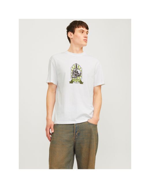 Jack & Jones White J&J Skull T-Shirt for men