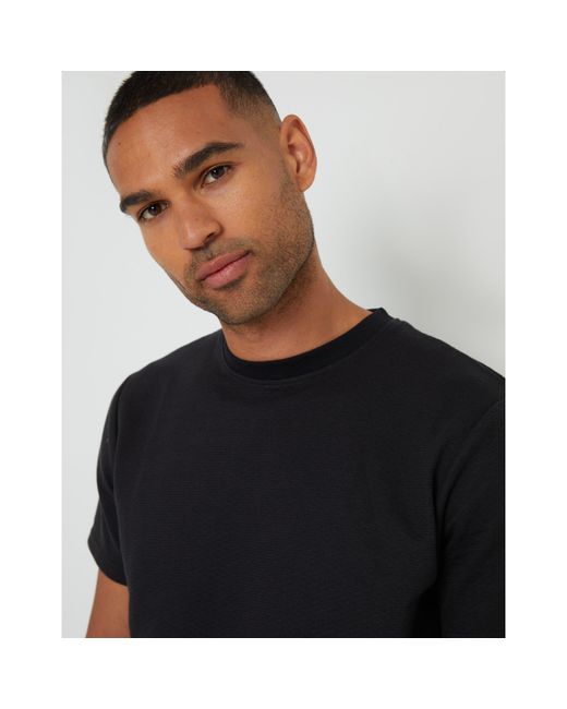 Threadbare Black Regular Fit Lynton T-Shirt for men