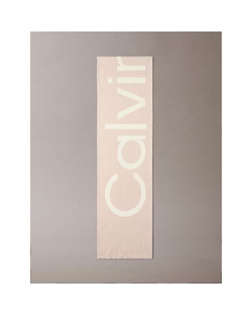 Calvin Klein Natural Logo Midweight Scarf