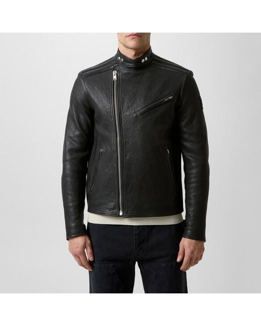 Belstaff Black Oulton Leather Jacket for men
