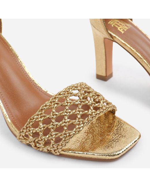 Where's That From Metallic Pu Naia Wide-Fit Strappy Block Heel