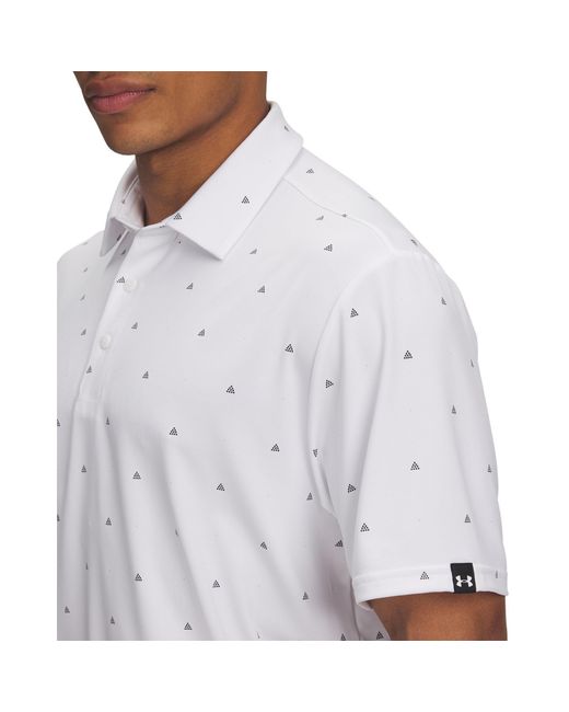 Under Armour White Printed Short-Sleeve Performance Polo Shirt for men
