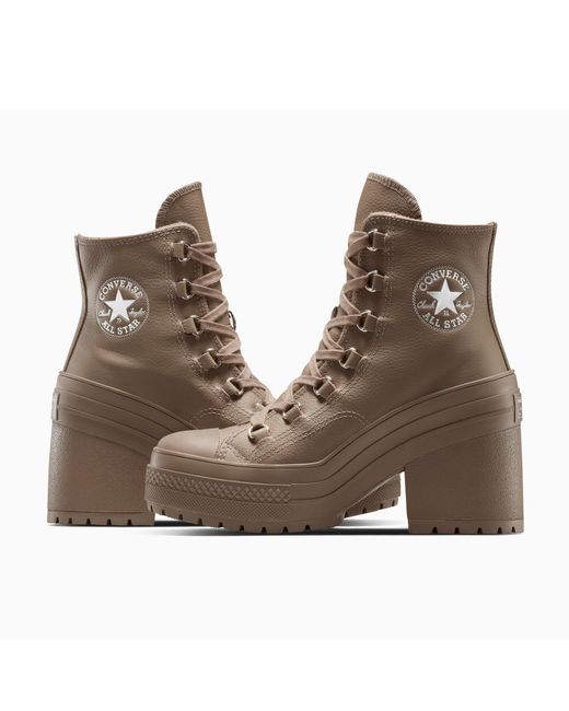 Converse Brown Adults Chuck 70 De Luxe Heel Platform Ankle Heeled Boots