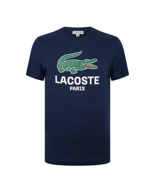 Lacoste Blue Large Croc Regular Fit T-Shirt for men