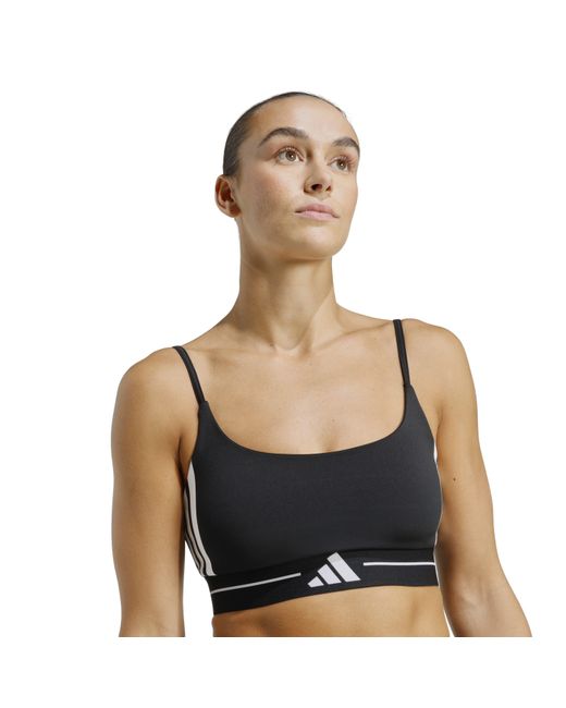 Adidas Gray Aeroreact Light-Support Training Bra