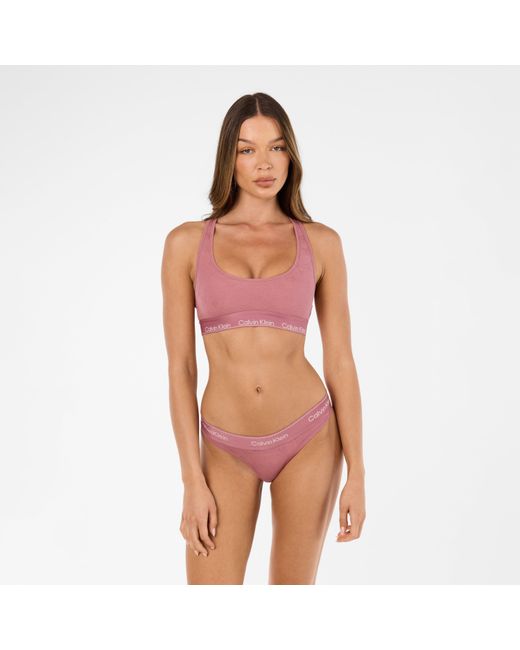 Calvin Klein Pink Modern Cotton Logo Bralette