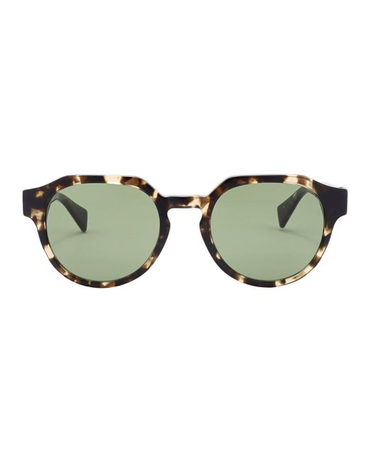 AllSaints Brown Geometric Angular Hexagon Sunglasses for men