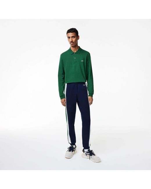 Lacoste Blue Brushed Fleece Cut & Sewn Training Joggers for men