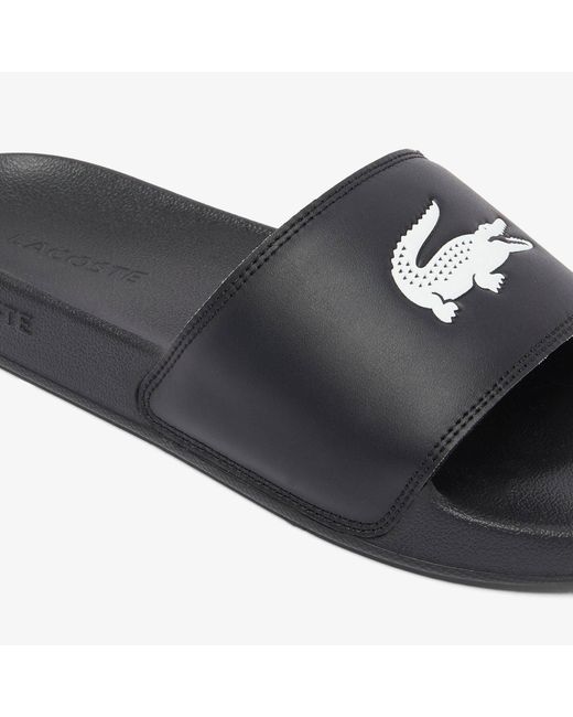 Lacoste Black Serve Pool Slides for men