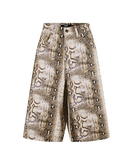 Jaded London Natural Faded Animal Print Jorts