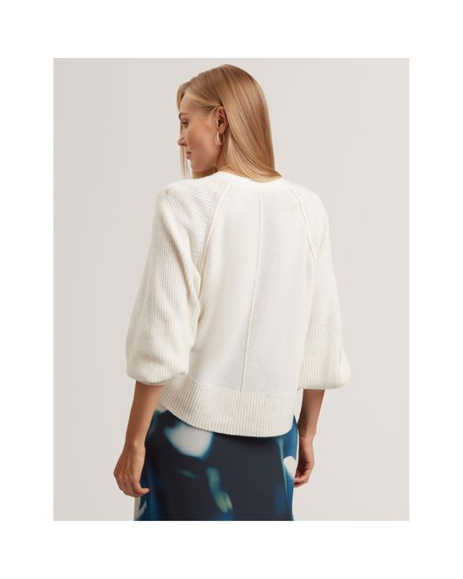 Ted Baker White Crew Neck Jumper