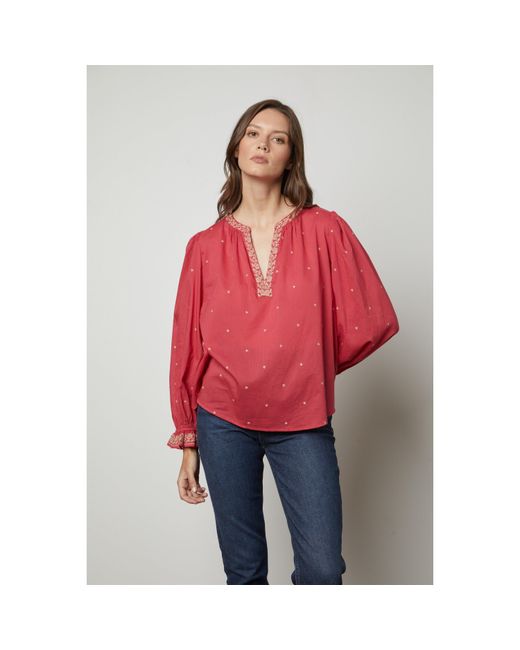 Velvet By Graham & Spencer Red Regular Fit T-Shirt