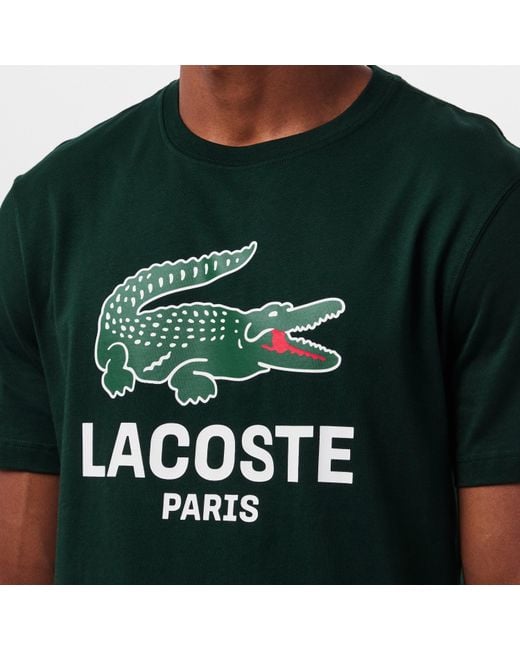 Lacoste Green Large Croc Regular Fit T-Shirt for men