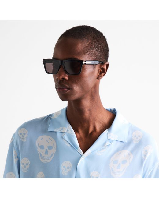 McQueen Gray Rectangle Sunglasses for men
