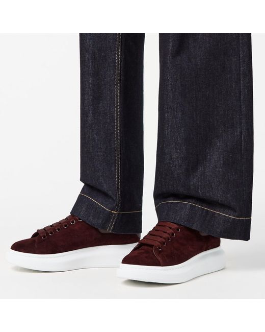McQueen Red Oversized Leather Trainers for men