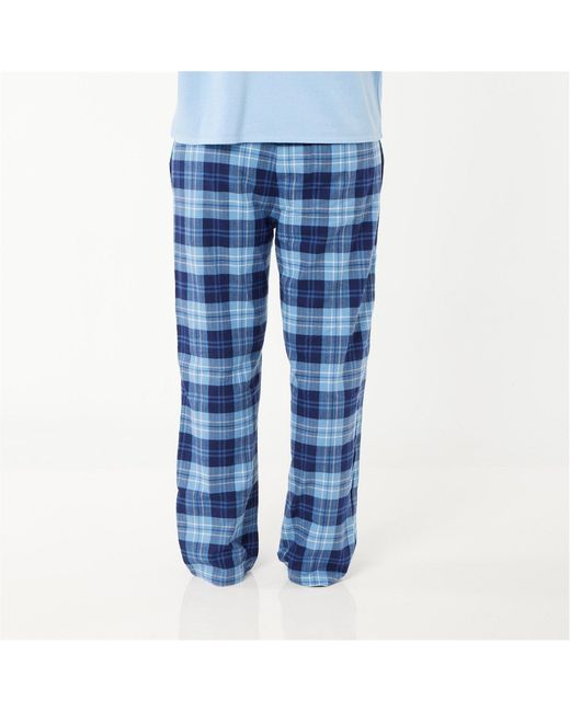 Lounge Blue Ladies Organic Brushed Cotton Lounge Trousers