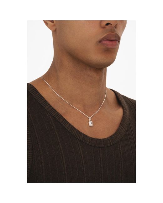 Common Lines Metallic Solitaire Necklace for men