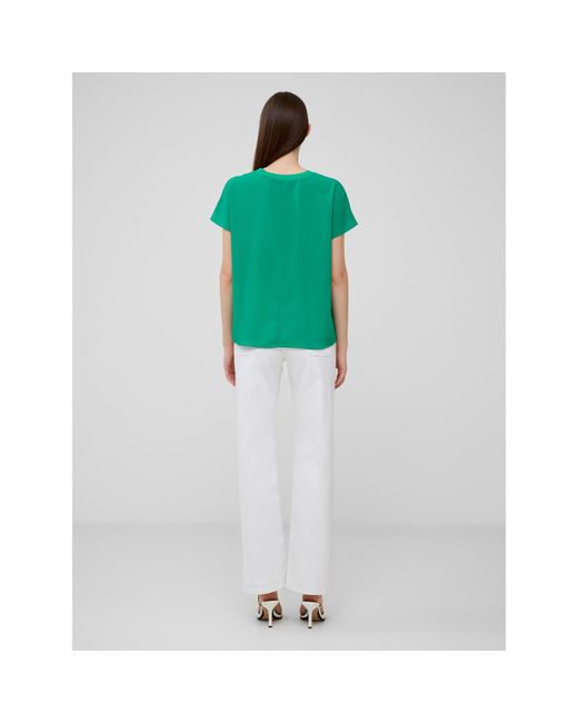 French Connection Green Crepe Crew Neck T-Shirt