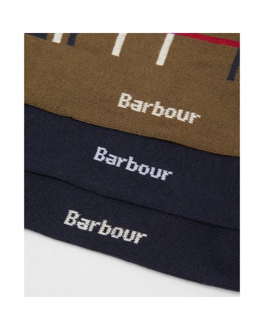 Barbour Blue Tartan Socks Gift Box for men