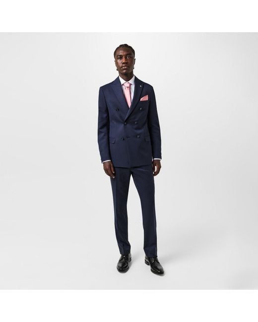 Twisted Tailor Blue Ellroy Double Breasted Jacket for men