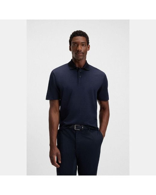 Boss Blue H-Parris 102 Mercerised Cotton Polo Shirt for men