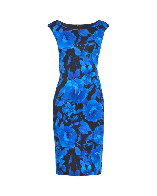 Gina Bacconi Blue Madeline Floral Shift Dress