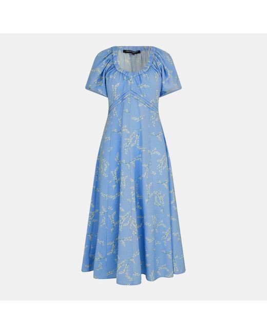 French Connection Blue Daniella Structured Seaming A Line Dress