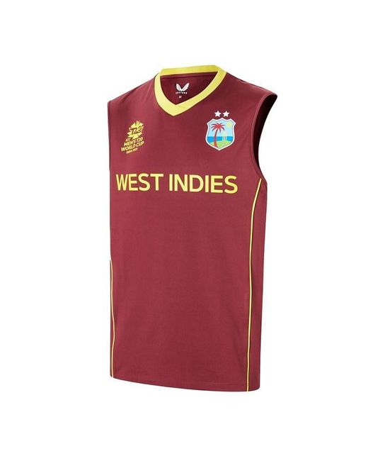 Castore Red West Indies T20 Replica Vest for men