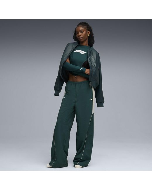 PUMA Green F1 Lifestyle Racing Long Sleeve Corset Top