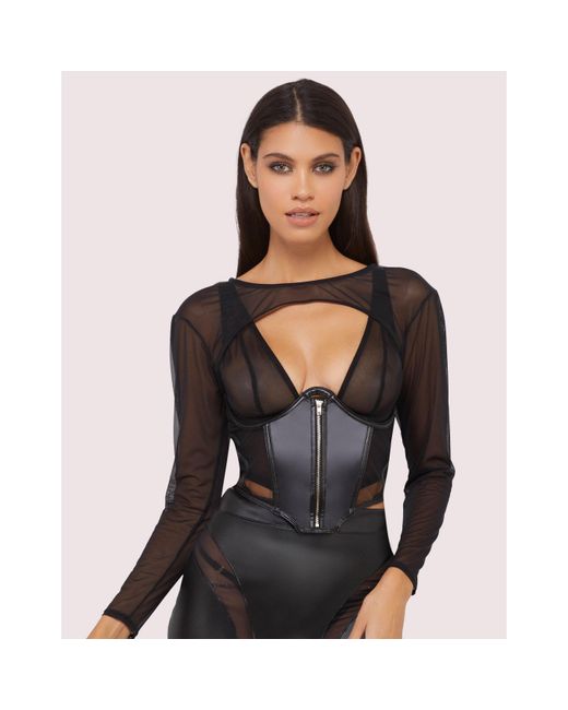 Wolf & Whistle Black Maeve Vegan Leather Underbust Corset