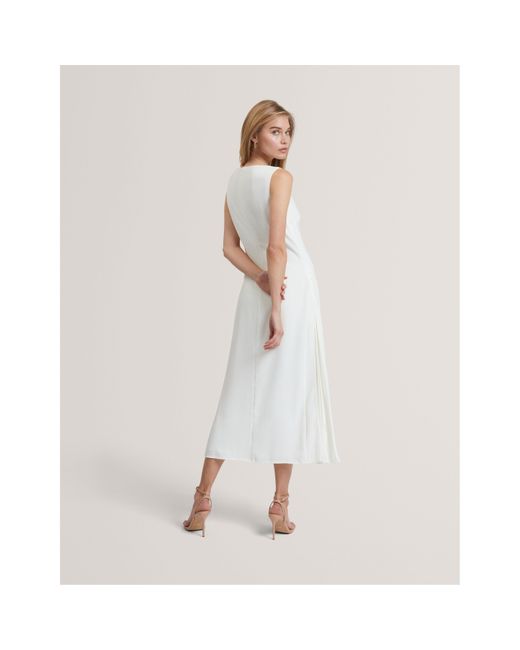 Ted Baker White Sleeveless Midi Tea Dress