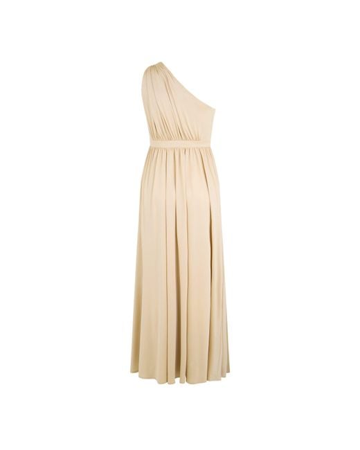 Biba Natural Bridesmaid One Shoulder Maxi Dress