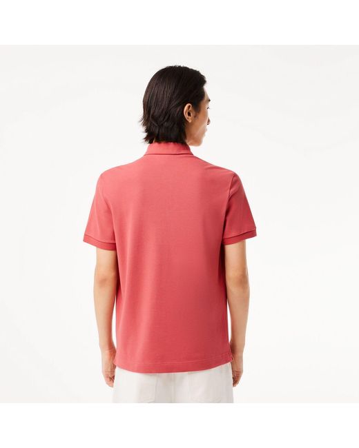 Lacoste Red Regular-Fit Paris Stretch Piqué Polo Shirt for men