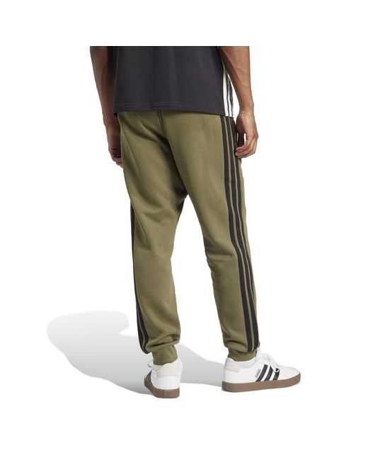 Adidas Green Essentials Fleece Tapered Cuff 3-Stripes Joggers for men