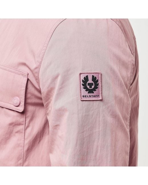 Belstaff Pink Stride Zip Collar Long Sleeve Overshirt for men
