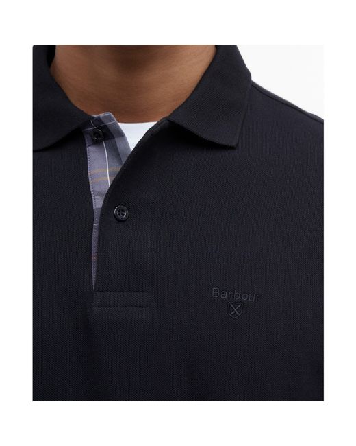 Barbour Blue Essentials Long Sleeve Polo Shirt for men