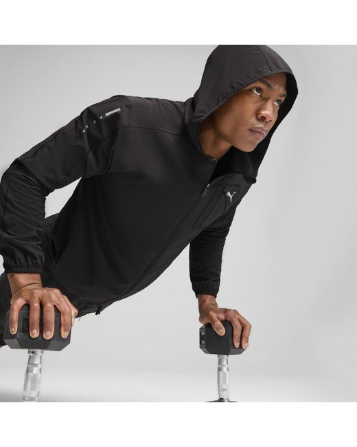 PUMA Black Flex Woven Tracksuit Top for men