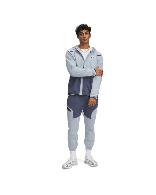 Under Armour Blue Unstoppable Closed Hem Fleece Joggers for men