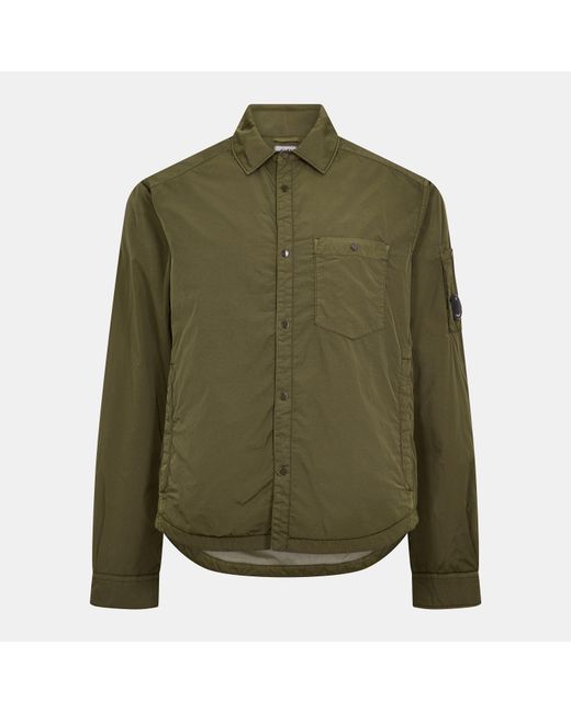 C P Company Green Quilted Padded Overshirt for men