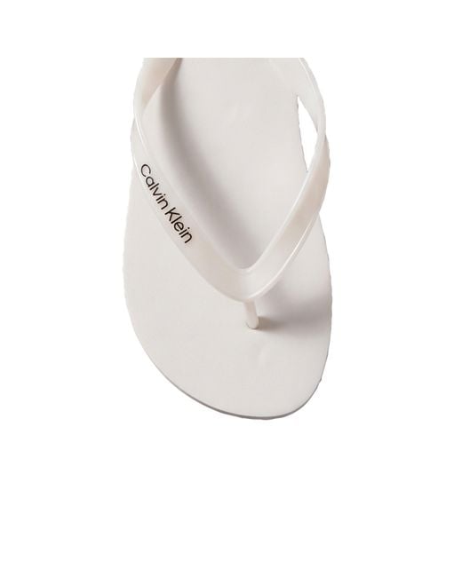 Calvin Klein White Flip Flops