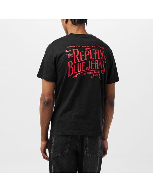 Replay Black Back Jeans T-Shirt for men