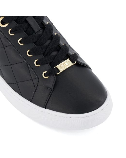 Dune Black Ellenar Quilted Trainers Size 3