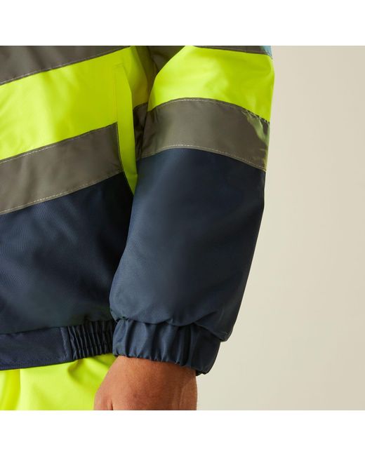 Regatta Green Waterproof Hi-Vis Bomber Jacket for men