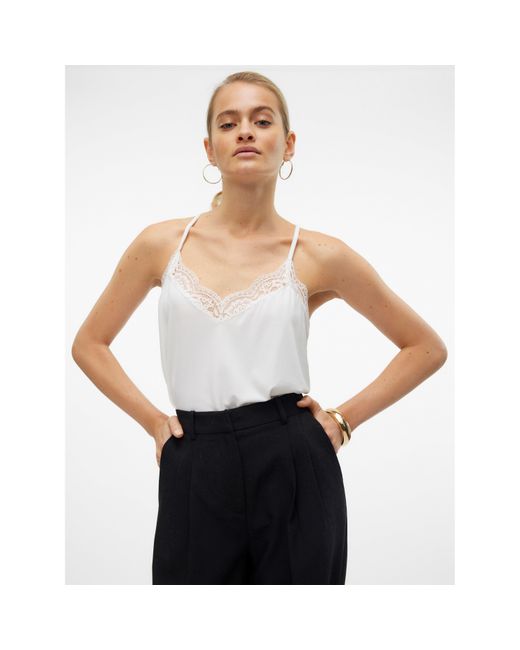 Vero Moda White Ana Lace Woven Cami Vest