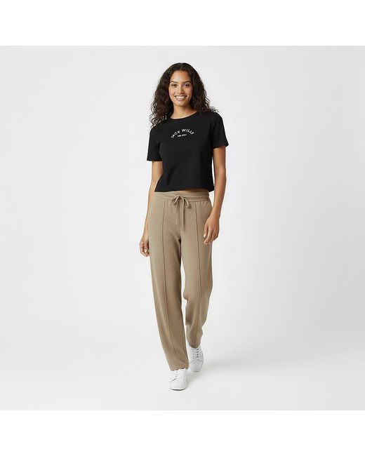 Jack Wills Natural Knitted Pin-Tuck Trousers