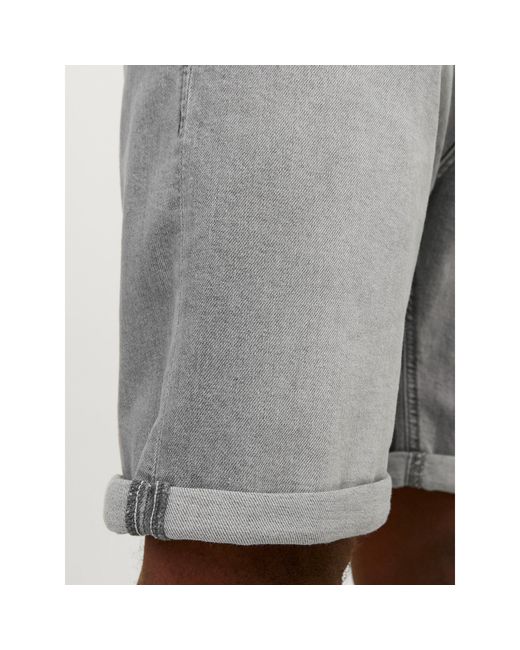 Jack & Jones Gray And Denim Bermuda Shorts With Banded Hem for men