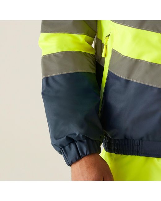 Regatta Green Waterproof Hi-Vis Bomber Jacket for men