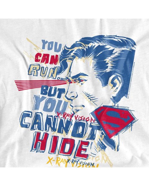 Dc Comics White Superman Cannot Hide Xray Vision T-Shirt for men