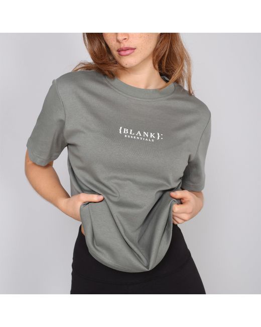 Blank Essentials Gray Blank E Core Puff Print T-Shirt Ladies