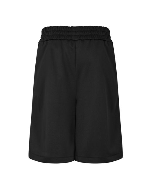 Palm Angels Black Woven Tracksuit Shorts for men